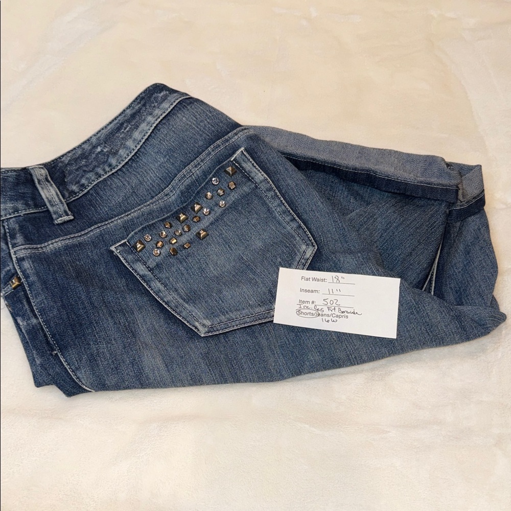 INC International Concepts Denim Studded Shorts